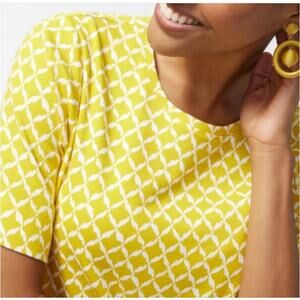 Chico's IKAT Warm Everyday Tee Womens XL Yellow Pineapple Fizz Casual Top